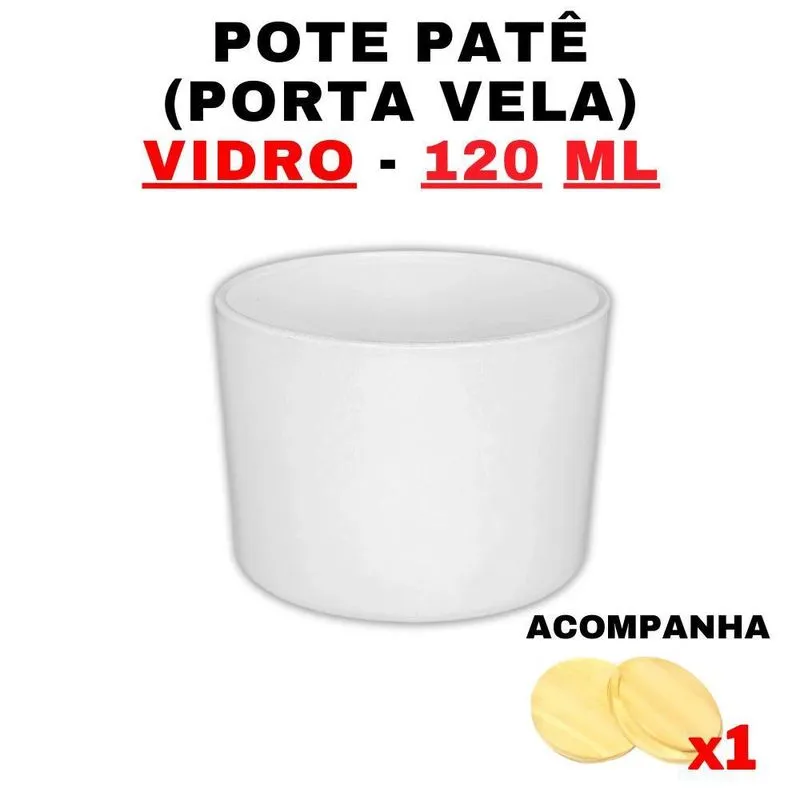 Kit Potes De Vidro Patê Branco C/Tampa 120Ml