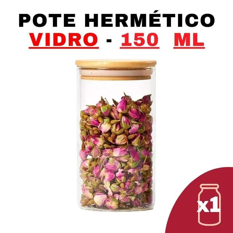 Potes de Vidro Herméticos 150ml - Bambu Senhora Madeira