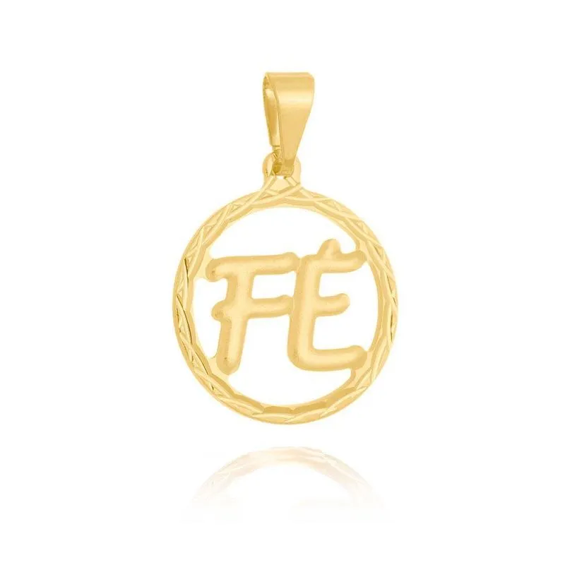 Pingente Fe Circular Borda Diamantada - 2,0 X 2,0 Cm - Banh