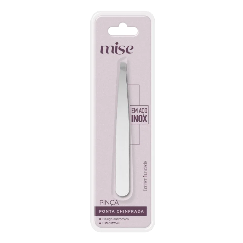 Pinça em Aço Inox Mise Ponta Chinfrada - 1 unidade