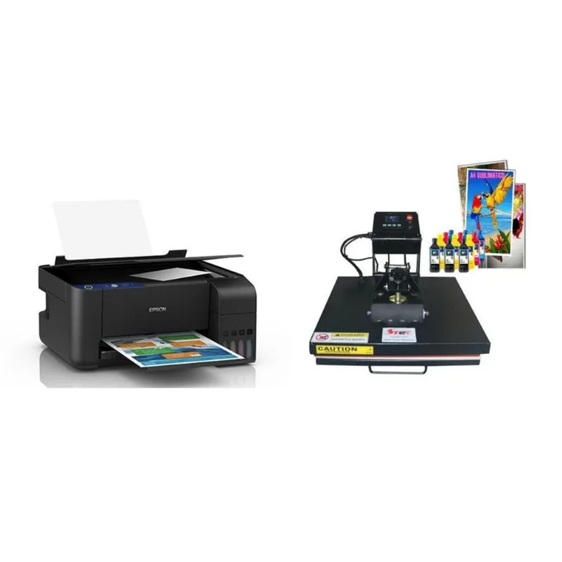 Kit Sublimação Prensa 38x38 + Multifuncional L3110 +12 Tinta