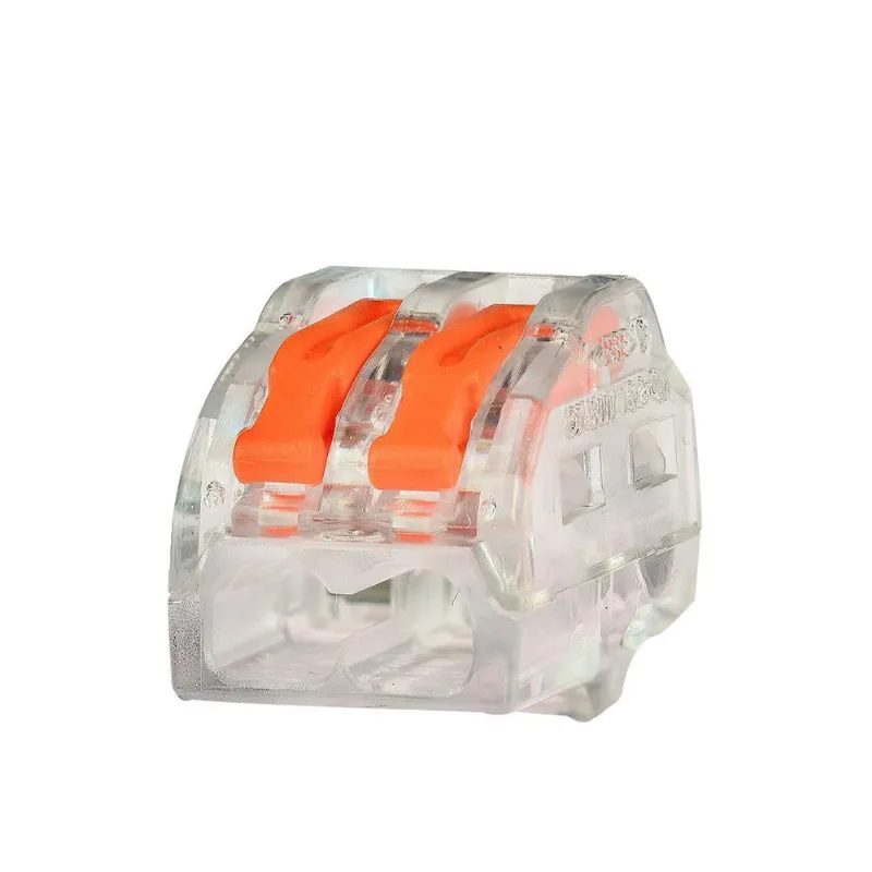 100X Conector Elétrico Emenda Rápida Alavanca Borne 2 Fios