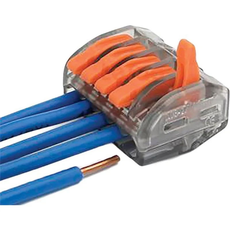 100X Conector Elétrico Emenda Rápida Derivação Borne 5 Fios