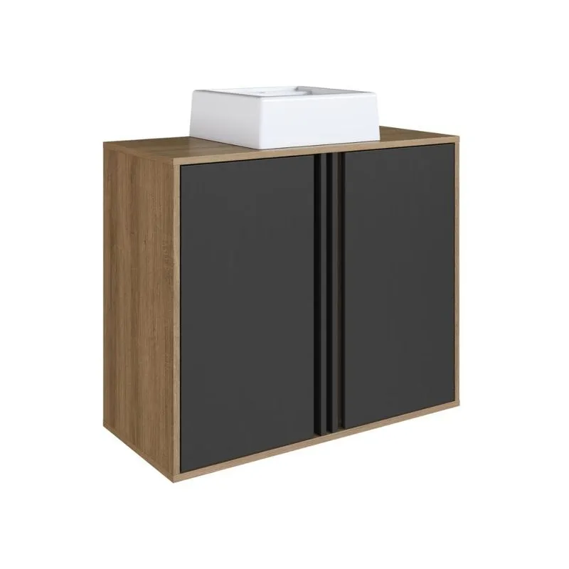 Gabinete de Banheiro 80cm Antônia com 2 Portas e Cuba Branca