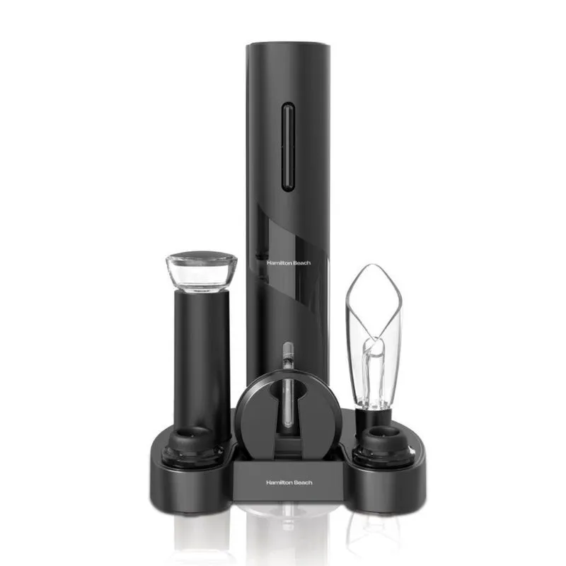 Conjunto kit abridor de vinho saca rolhas elétrico hamilton beach - ASWE022
