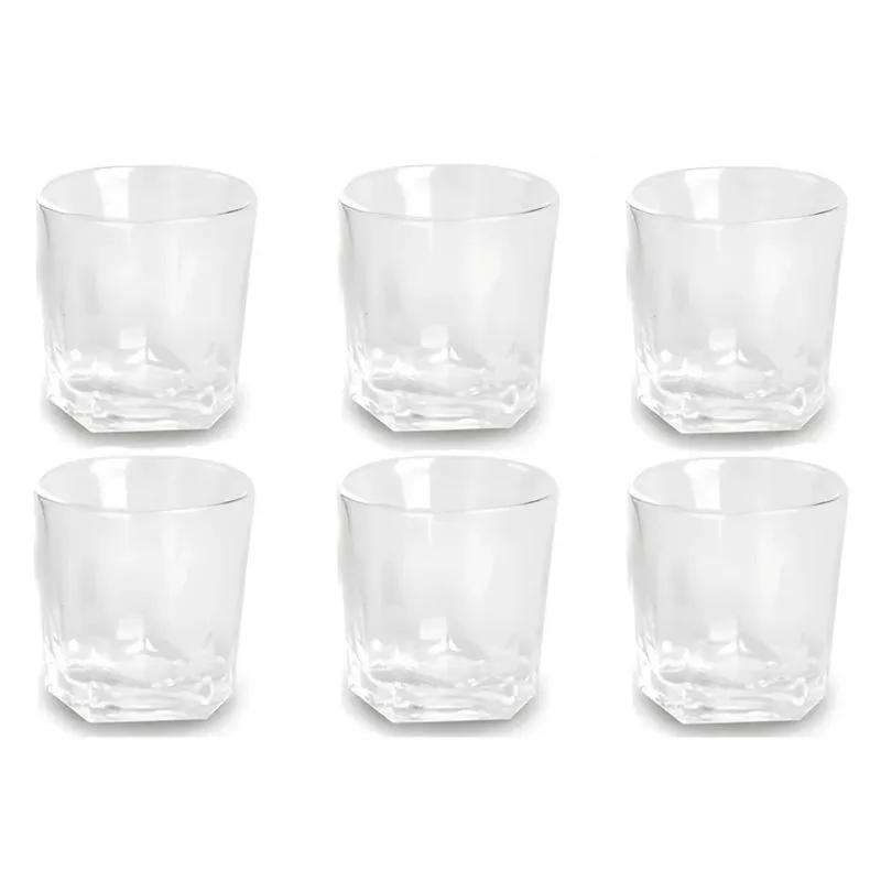 Kit 6 Copos Para Whisky De Vidro 310ml - Linha Topázio