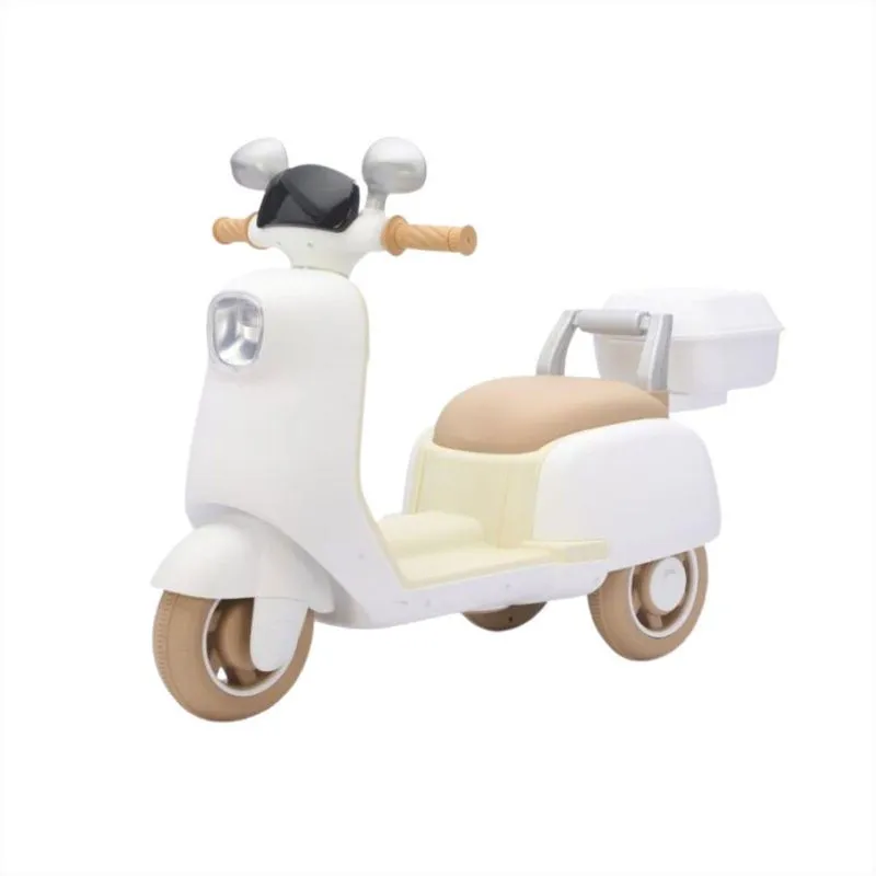 Moto Scooter Elétrica Infantil Branca Luz Led Bivolt Música