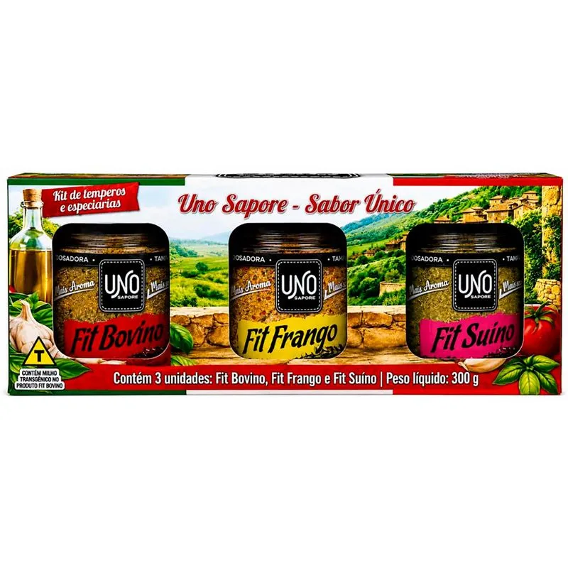 Kit Temperos Carnes Uno Sapore 300g