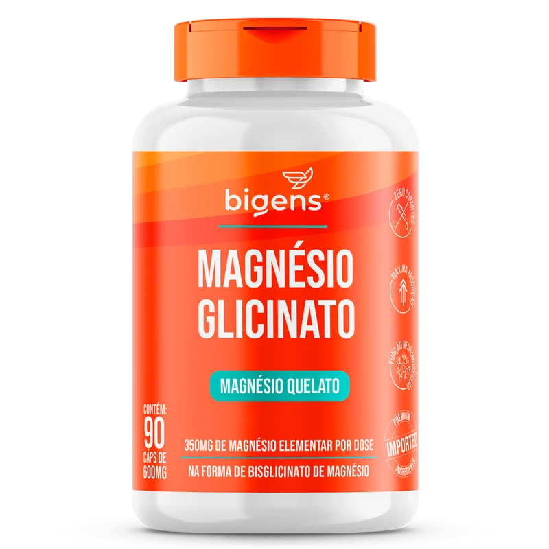 Magnésio Glicinato 350mg de Magnésio Elementar 90 Cápsulas