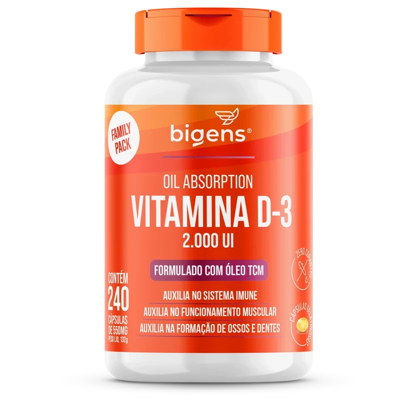 Vitamina D3 2000UI Com Óleo TCM 60 Cápsulas 60 cápsulas
