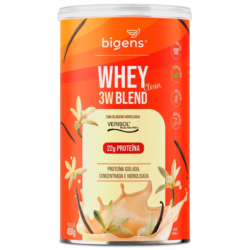 Whey 3W Blend Clean Baunilha 22g Whey + Colágeno Verisol® 450g