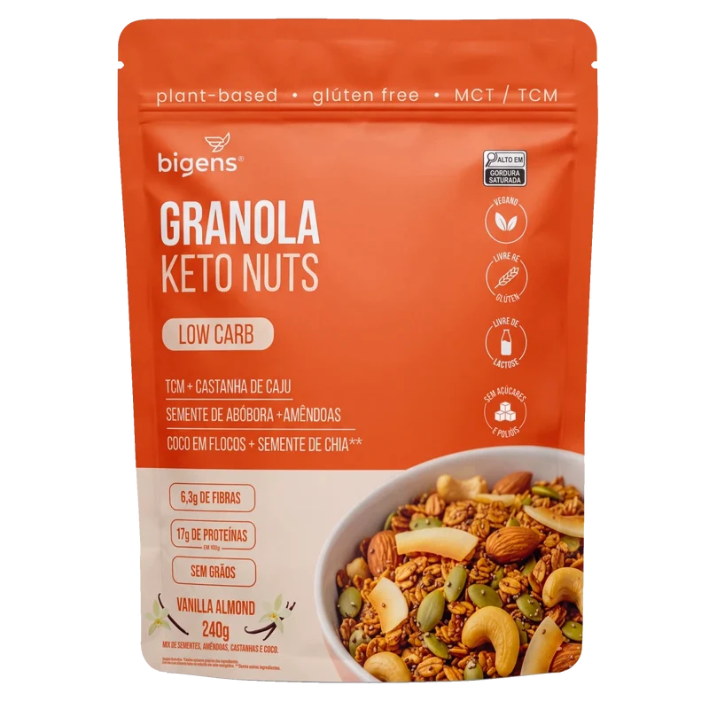 Granola Keto Nuts Low Carb Baunilha e Amêndoas 240g
