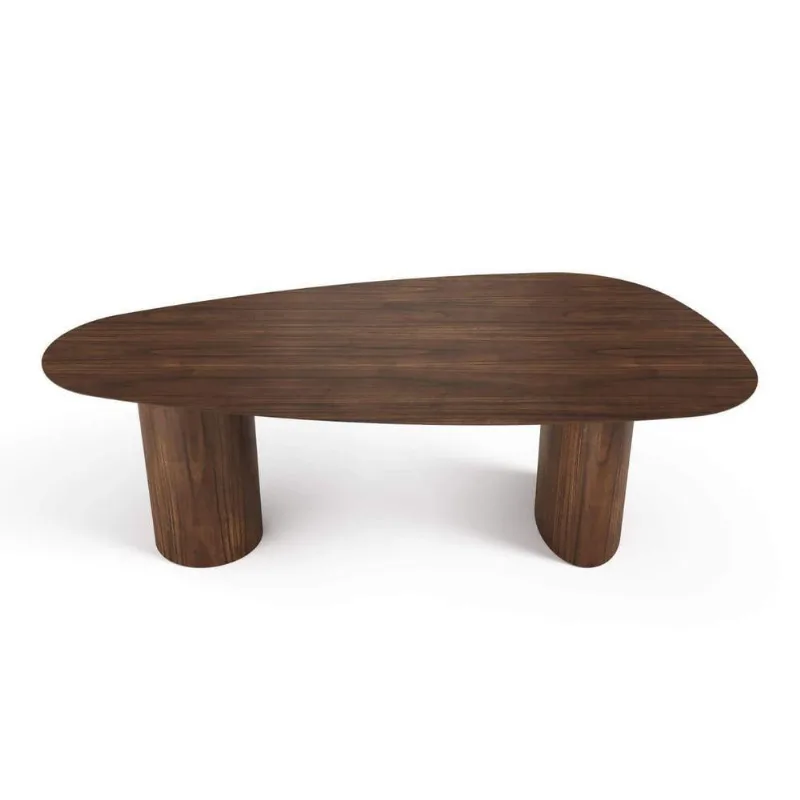 Mesa De Jantar Orgânica Breeze 2,70 X 1,20m 10 Lugares Lâmina Natural De Madeira Castanho