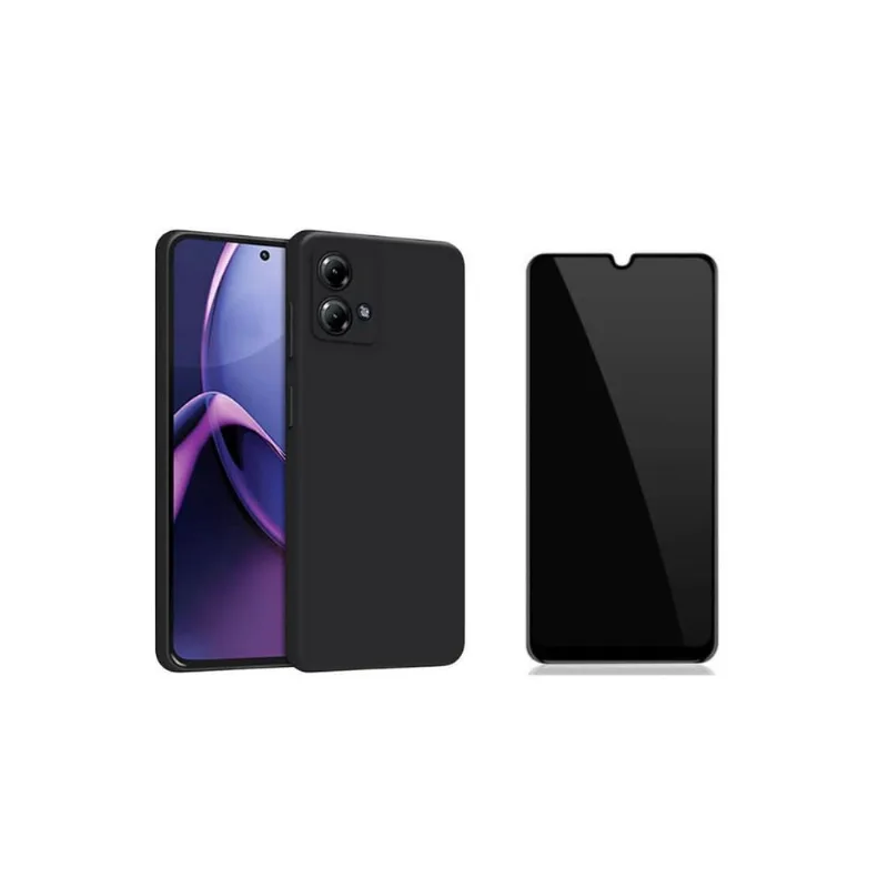 Capa Veludo + Película Privacidade Compatível Para Moto G24