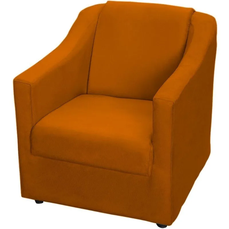 Poltrona Decorativa Mila Terracota Suede Clique & Decore