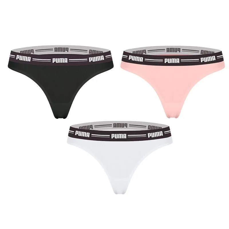 2 Calcinhas Puma Fio Dental Modal Cós Com Elástico Feminina