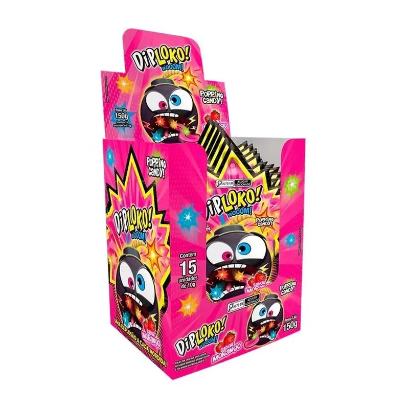 Diploko Mini Booom Morango 10g - Embalagem Com 15 Unidades