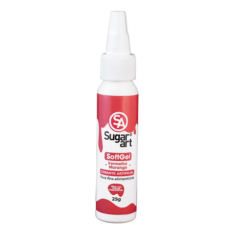Corante SoftGel Vermelho Morango 25g SUGAR ART CORANTE SOFT GEL VERM MORANGO 25G SUGA ART