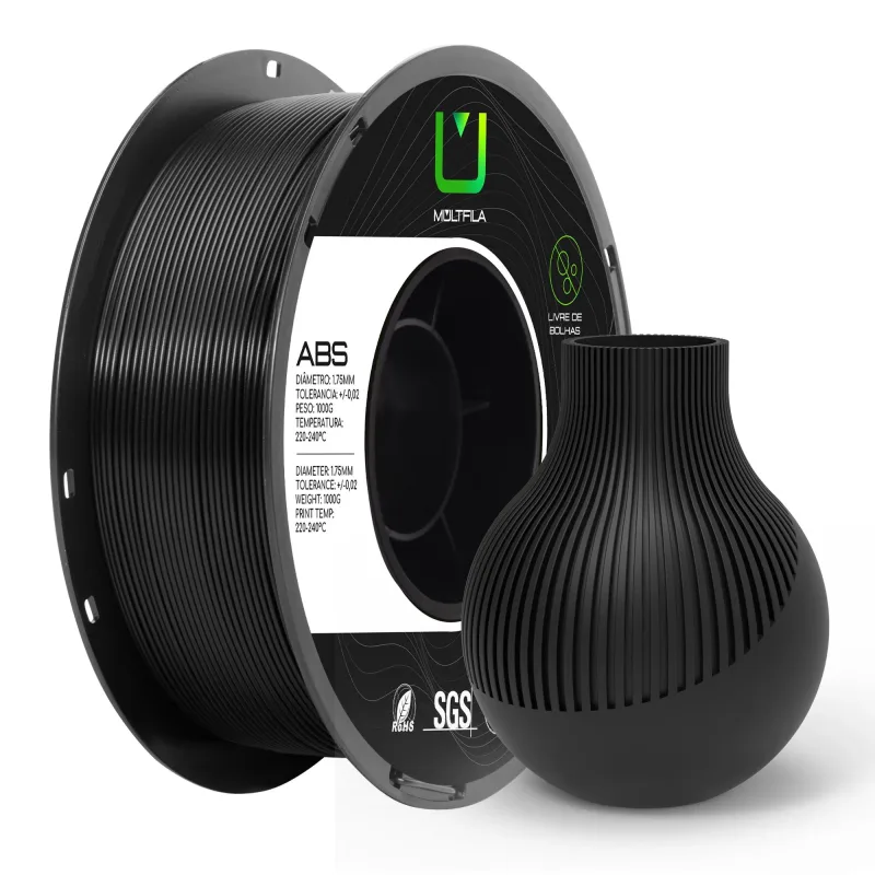 Filamento Multfila Abs Preto 1.75Mm 1Kg