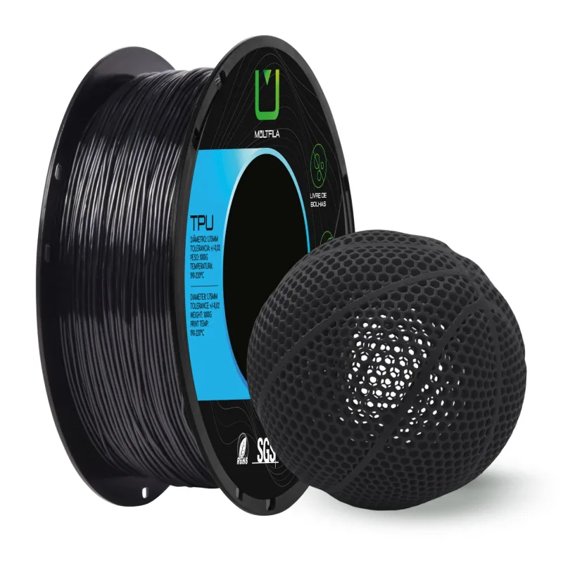 Filamento Multfila 1.75Mm 1Kg Tpu Preto