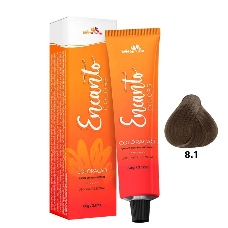 Beleza Ruiva Coloração Encanto Colors 8.1 Louro Claro Cinza - 60g