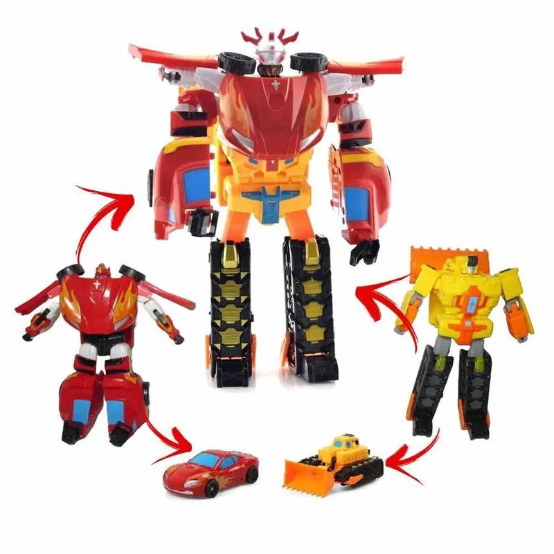 Brinquedo Transformes Vira Robô Trator Bulldozer 2 Em 1