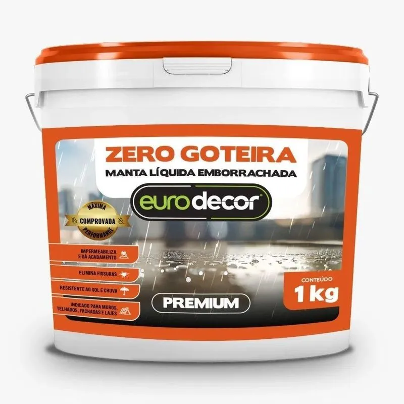 Zero Goteira Manta Liquida 1kg Contra Fissuras E Trincas Cinza Grafite