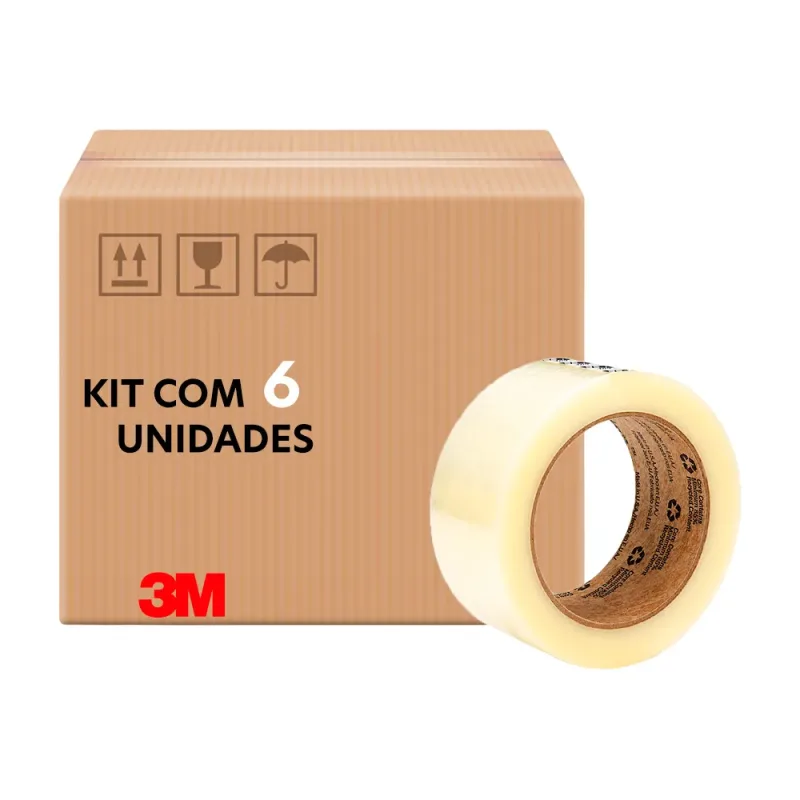 Kit 6 Fitas Plástica Transparente 48mm x 50m Tartan 3M HB004741144