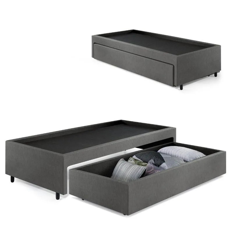 Box Com Gaveta 88 99x188x38 Cm Courino Linho Cinza