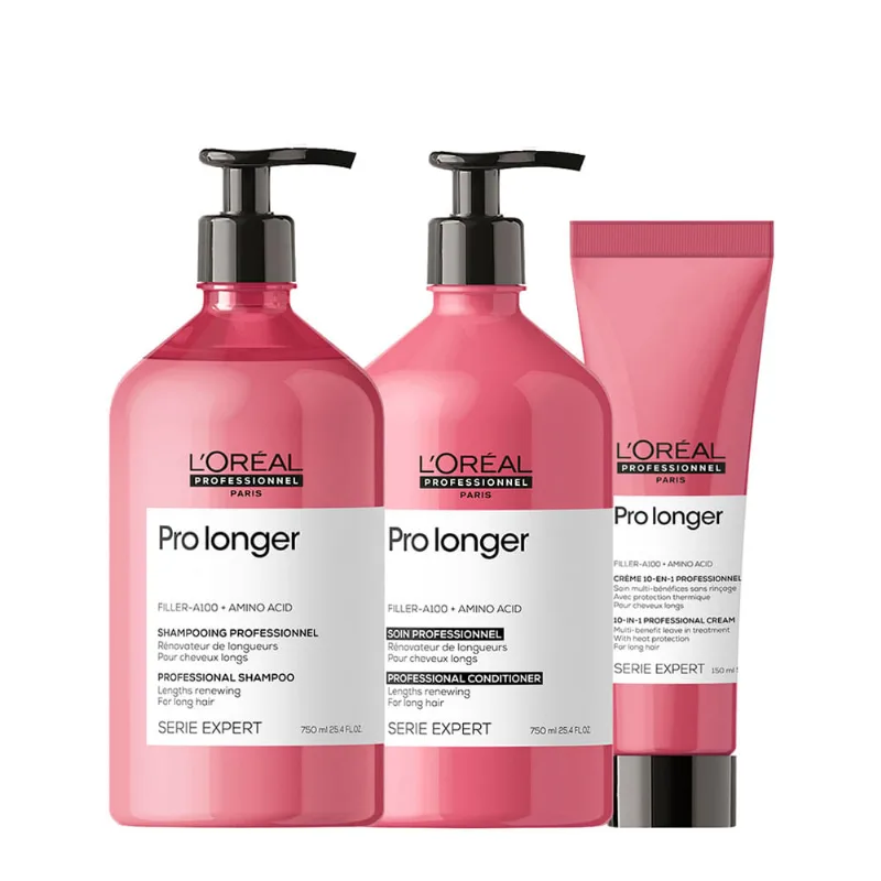 Kit L'Oréal Professionnel Serie Expert Pro Longer - Shampoo 750ml + Condicionador 750ml + Leave-In 150ml Kit