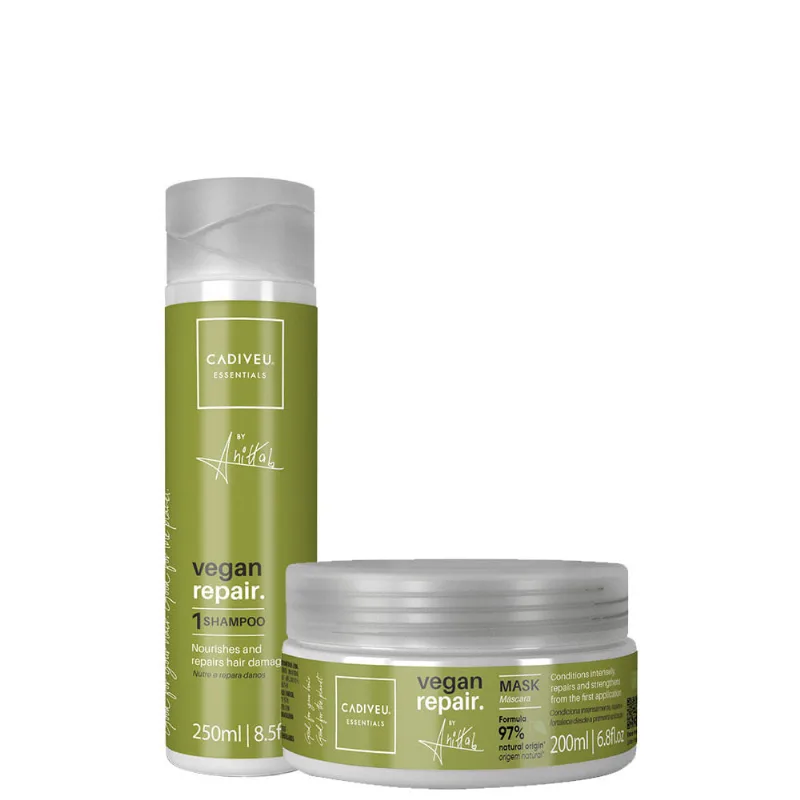 Kit Cadiveu Essentials Vegan Repair Anitta - Shampoo 250ml + Máscara 200ml INATIVO - Kit