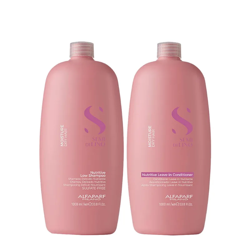 Kit Alfaparf Milano Professional Semi Di Lino Moisture - Shampoo 1000ml + Condicionador 1000ml Kit