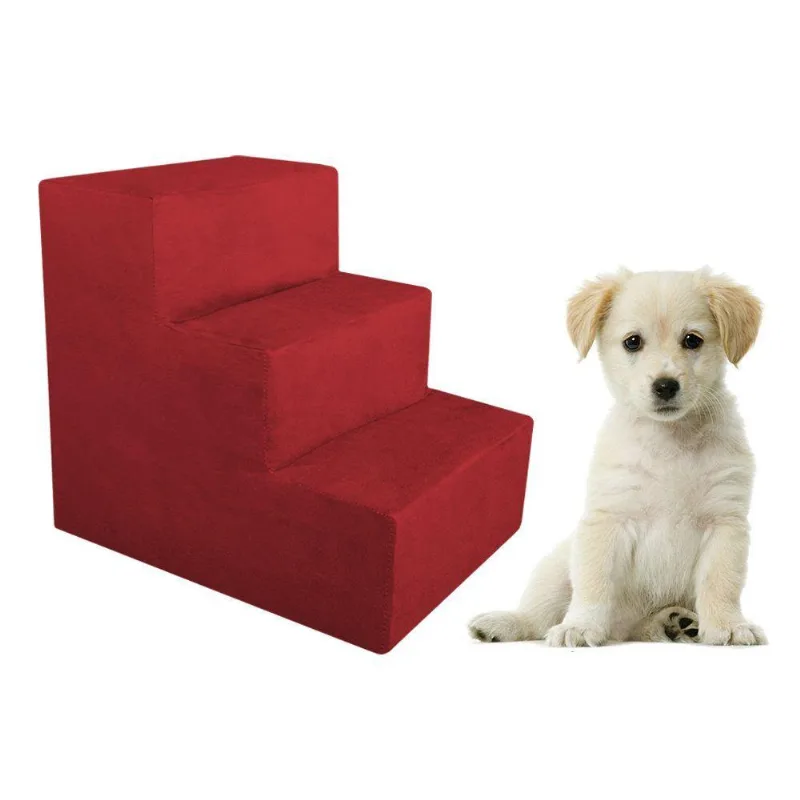 Escada Pet Para Cães E Gatos Veludo Vermelho Dal Poz Estofados