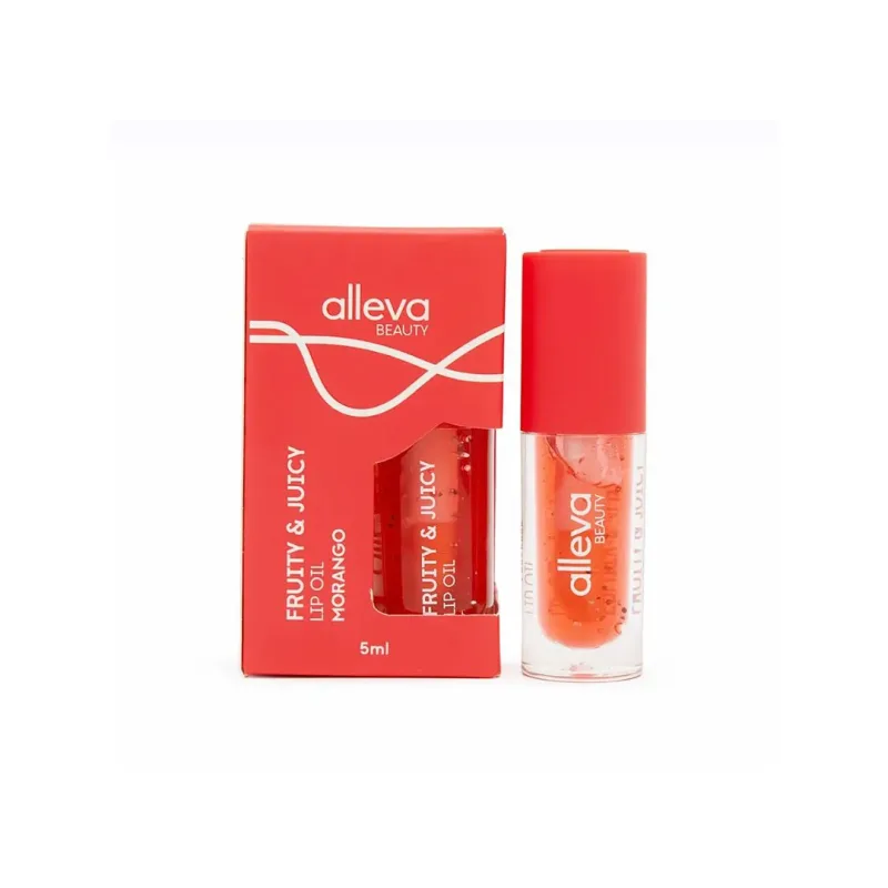 Lip Oil Fruity &amp; Juicy Morango - Alleva (AL1501)