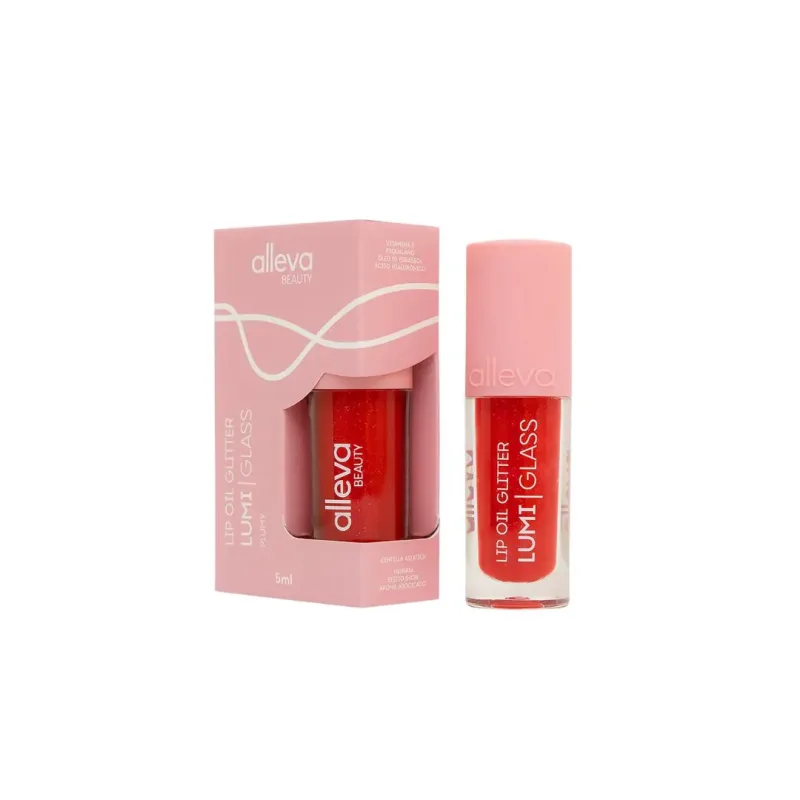 Lip Oil Glitter Lumi Glass Plumy - Alleva (AL1573)