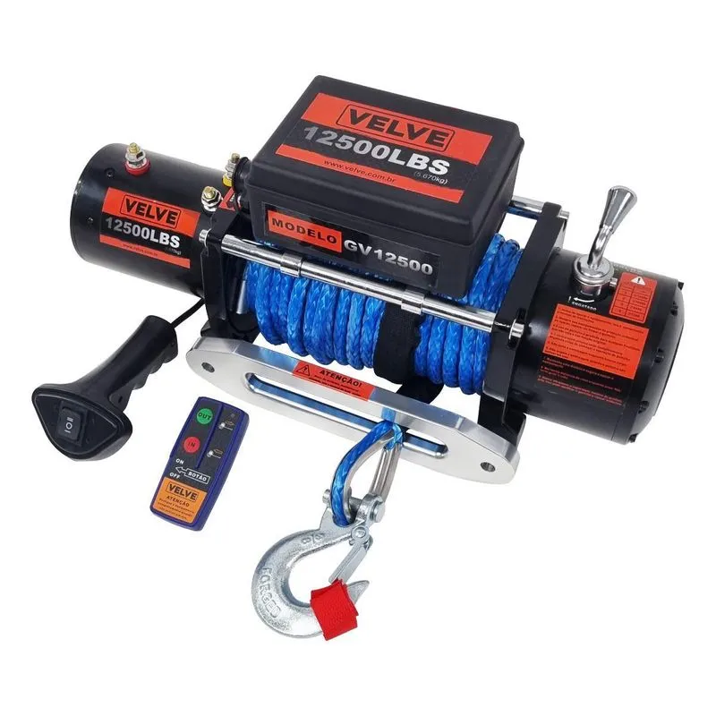Guincho Elétrico 12000lbs Kevlar Controle Remoto 5669kg