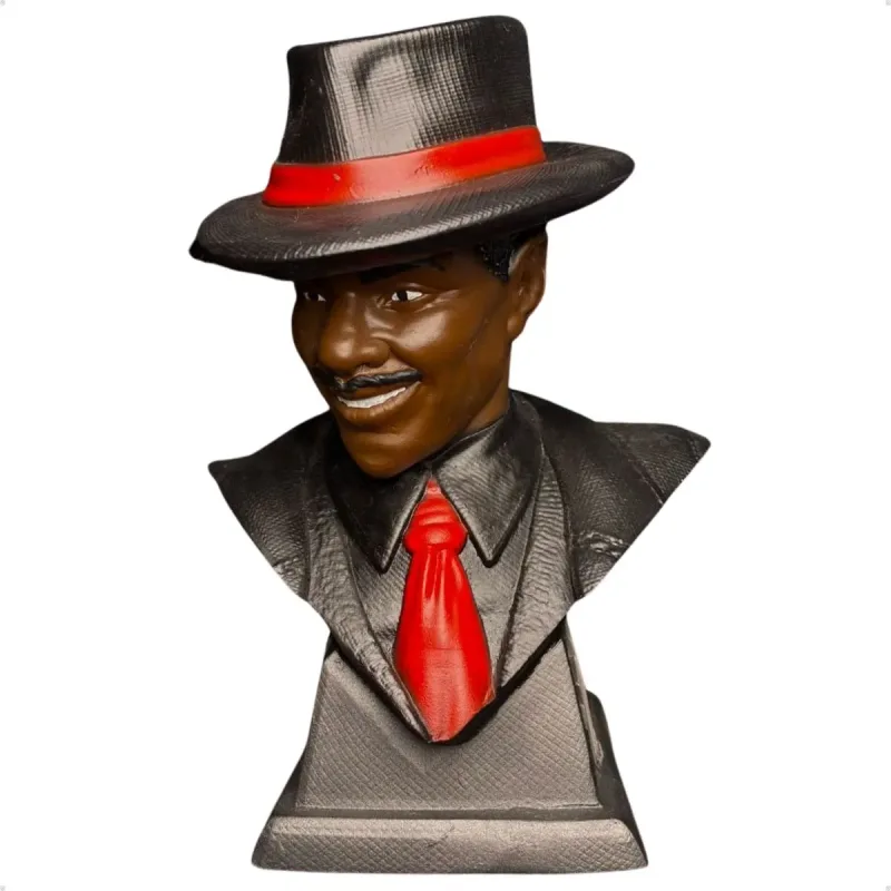 Zé Pelintra Busto 2 Preto Realista 23cm Alt. - Resina - Umbanda Candomblé