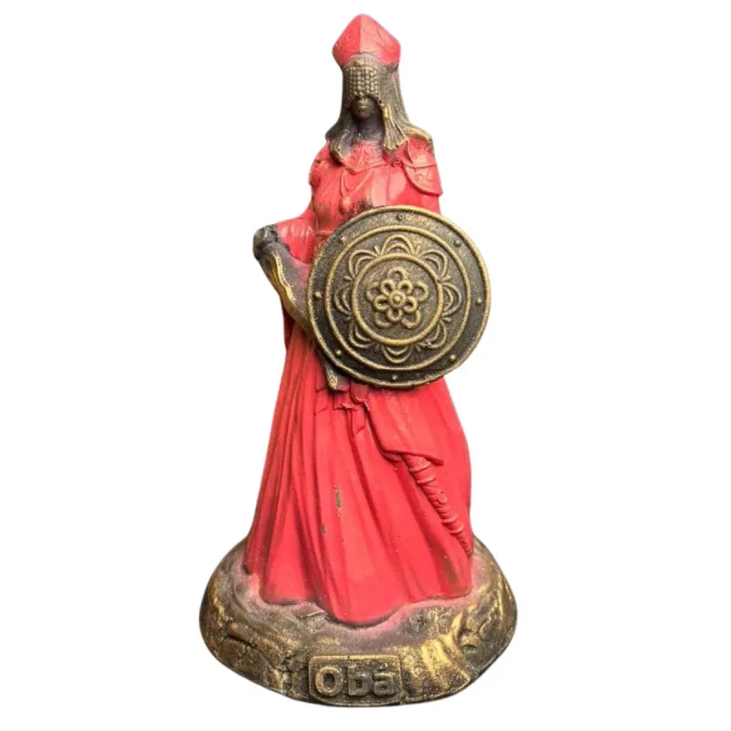Obá Dourada 13cm Alt. - Resina - Umbanda Candomblé