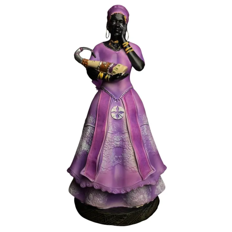 Nanã 7 Preta 22cm Alt. - Resina - Umbanda Candomblé