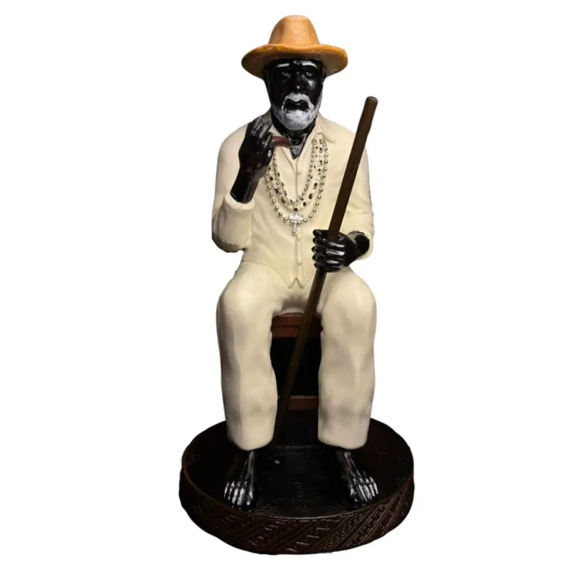Preto Velho Sentado 3 21cm Alt. - Resina - Umbanda Candomblé