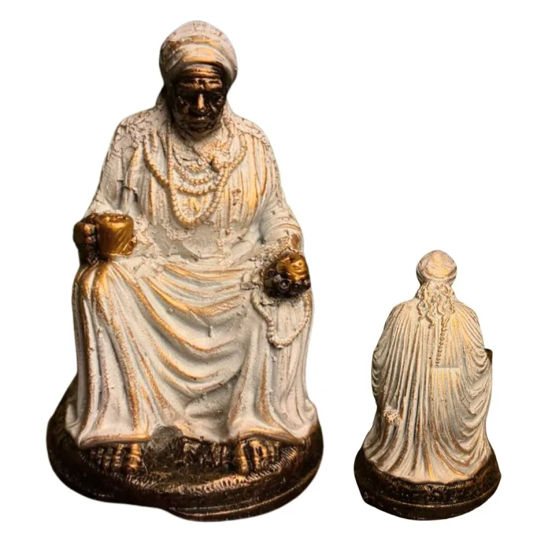 Imagem Mini Preta Velha Dourada 8cm Alt. - Resina - Umbanda
