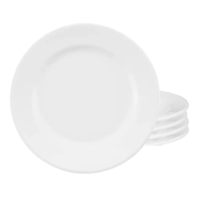 Jogo Pratos De Sobremesa 4 Peças 20cm Branco Com Aba Oxford