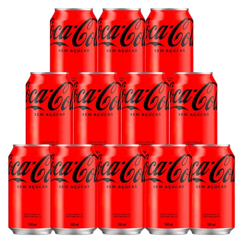 Refrigerante Coca-cola Zero Lata 350ml 12 Unidades