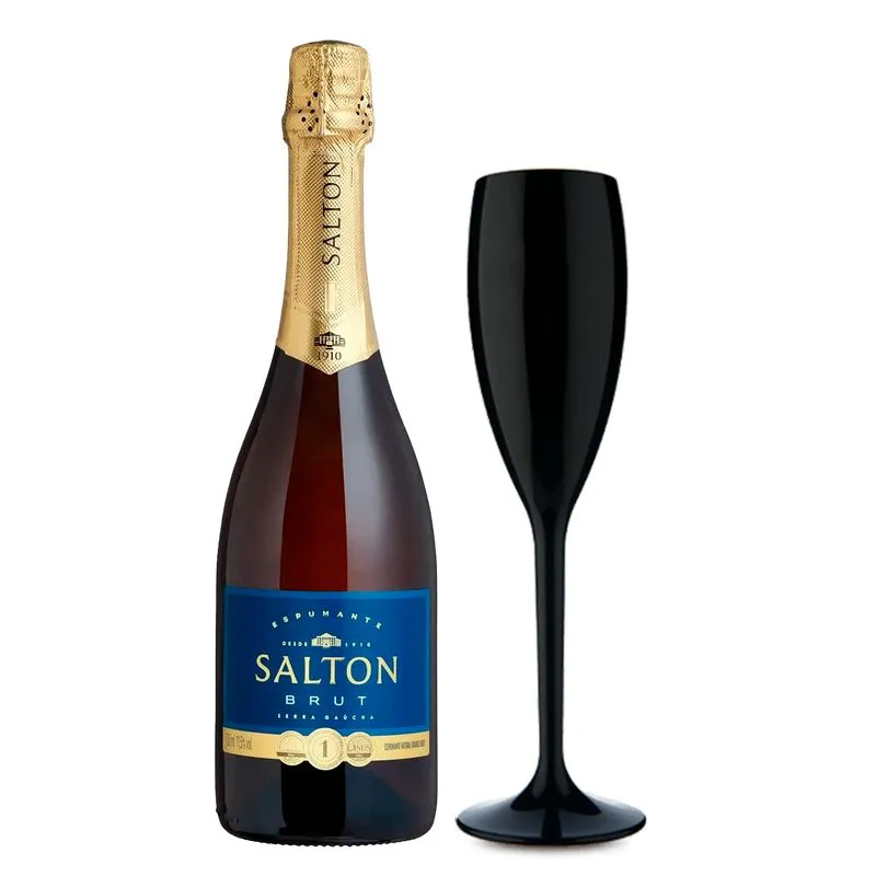 Espumante Salton Branco Brut 750ml + Taça Acrílico
