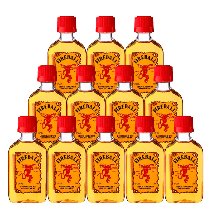Miniatura Licor Fino De Canela E Whisky Fireball 50ml 12un