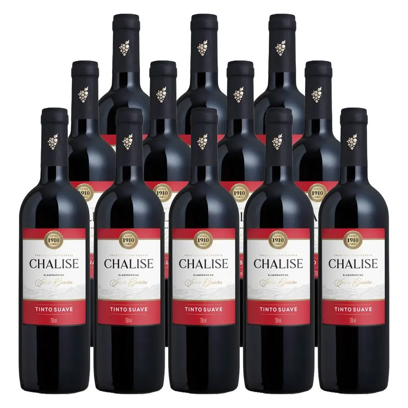 Vinho Chalise Tinto Suave 750ml 12 Unidades