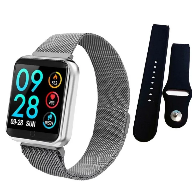 Relógio Smartwhatch P70 Pro Bluetooth Pulseira Metal - Prata