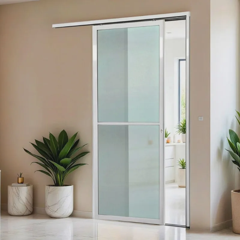 Porta de Correr Suspensa 210x100cm Vidrao Esq L.25 Branco