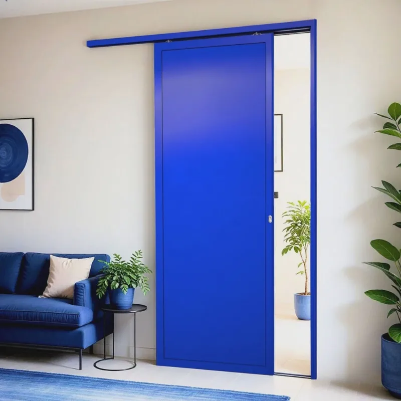 Porta de Correr Suspensa 210x100cm Lambril Dir L.25 Azul