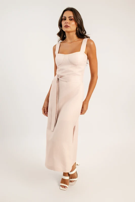 Vestido Midi de Linho Palermo Rosa Tutti Frutti P